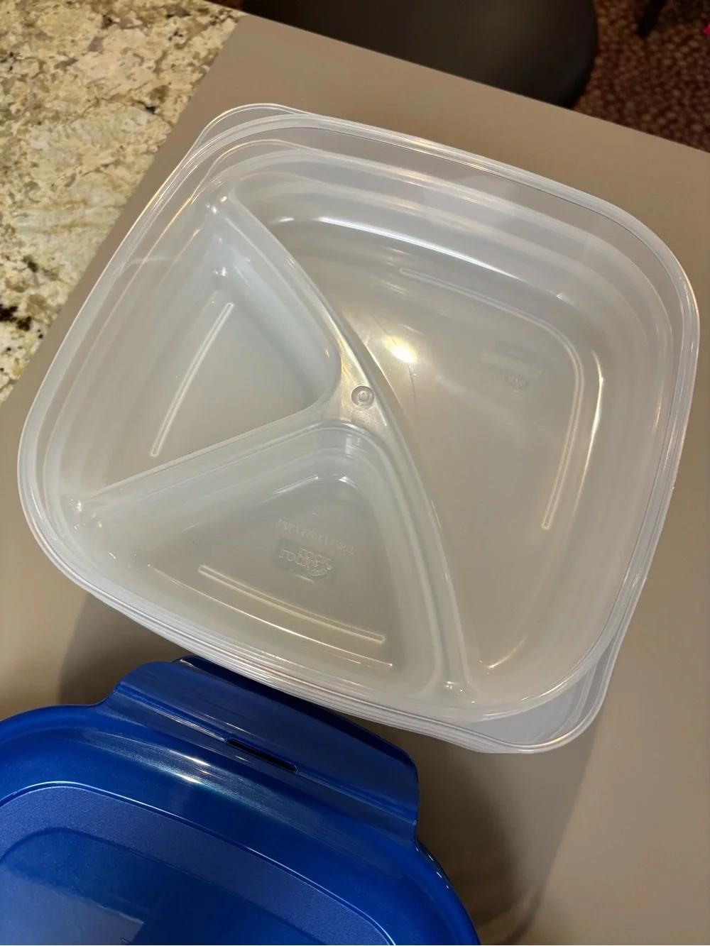 LocknLock 4 Piece Divider Plates with Cobalt Blue Lids - Divided Food Storage